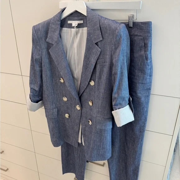 Veronica Beard Chambray Cropped Pants - Size 16 - Picture 13 of 13